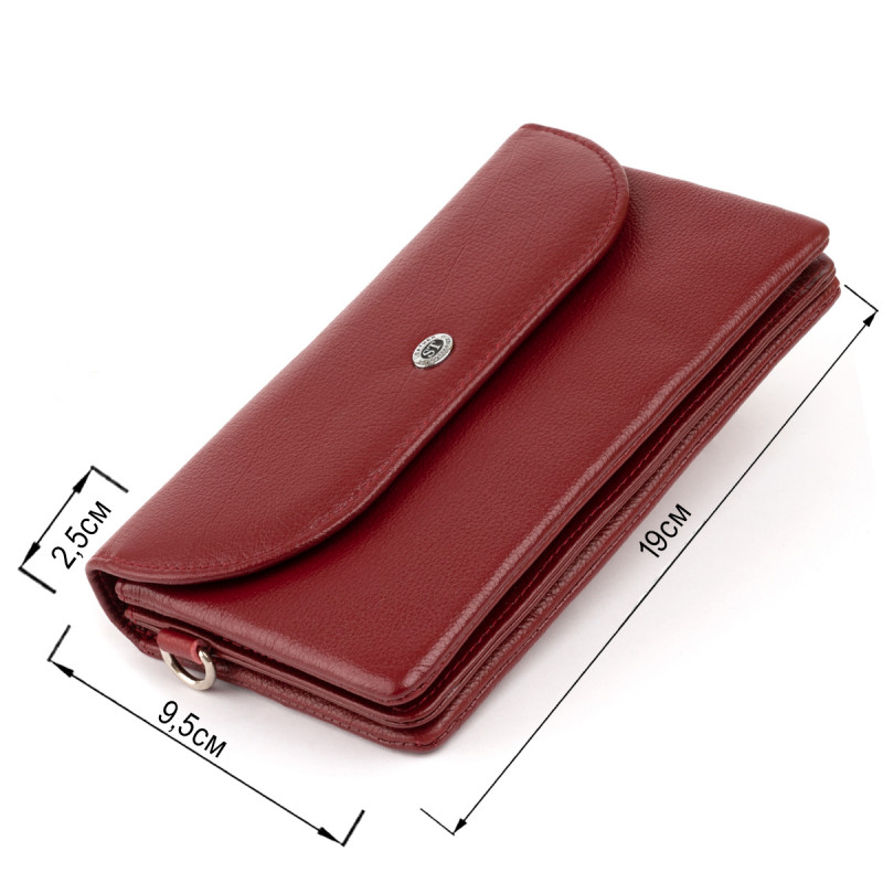 Клатч из кожи женский ST Leather Бордовый