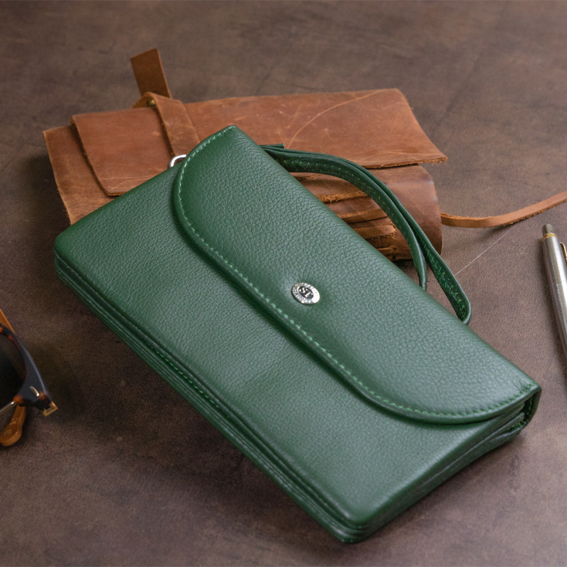 Клатч из кожи женский ST Leather Зеленый