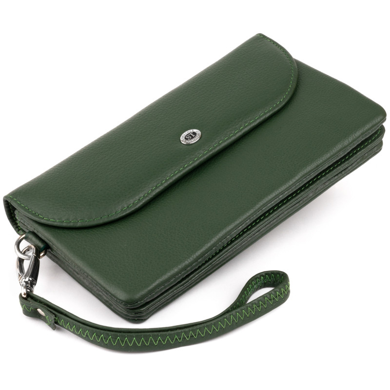 Клатч из кожи женский ST Leather Зеленый