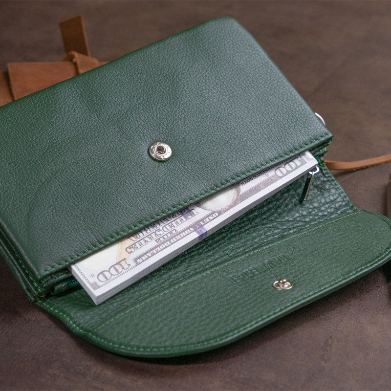 Клатч из кожи женский ST Leather Зеленый