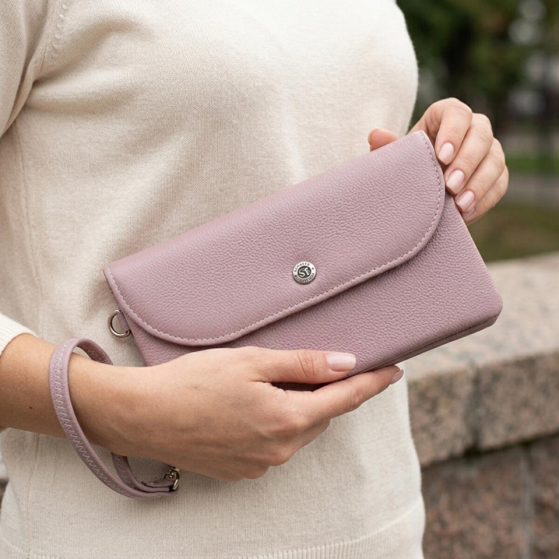 Клатч зі шкіри жіночий ST Leather Ліловий