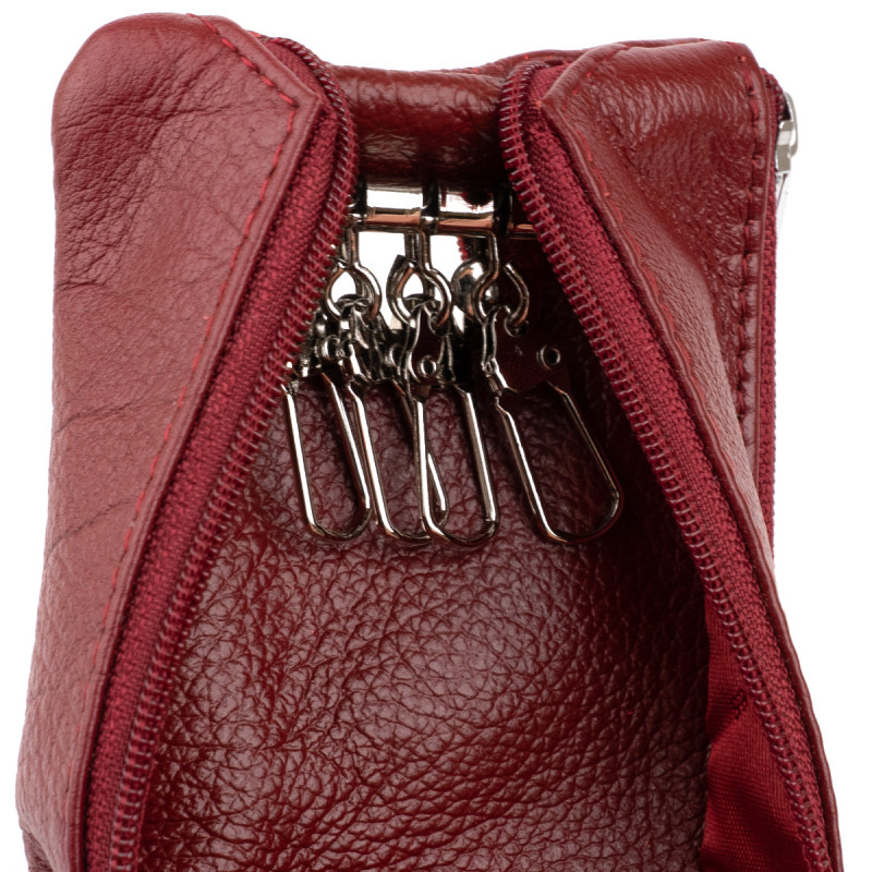 Ключница-кошелек с кармашком женская ST Leather Бордовая