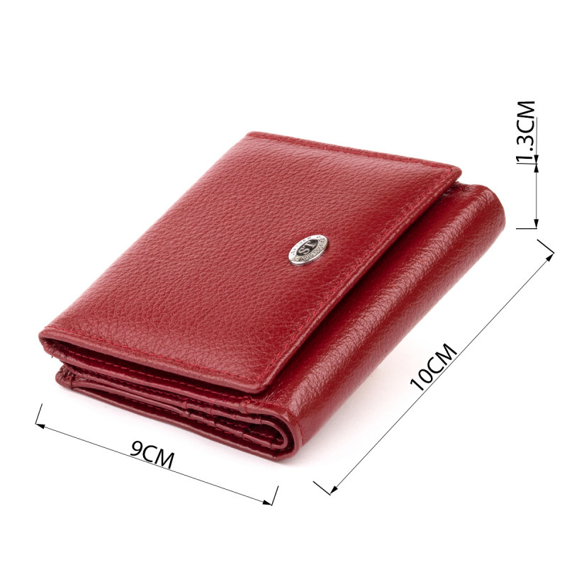 Компактный кошелек женский ST Leather Бордовый