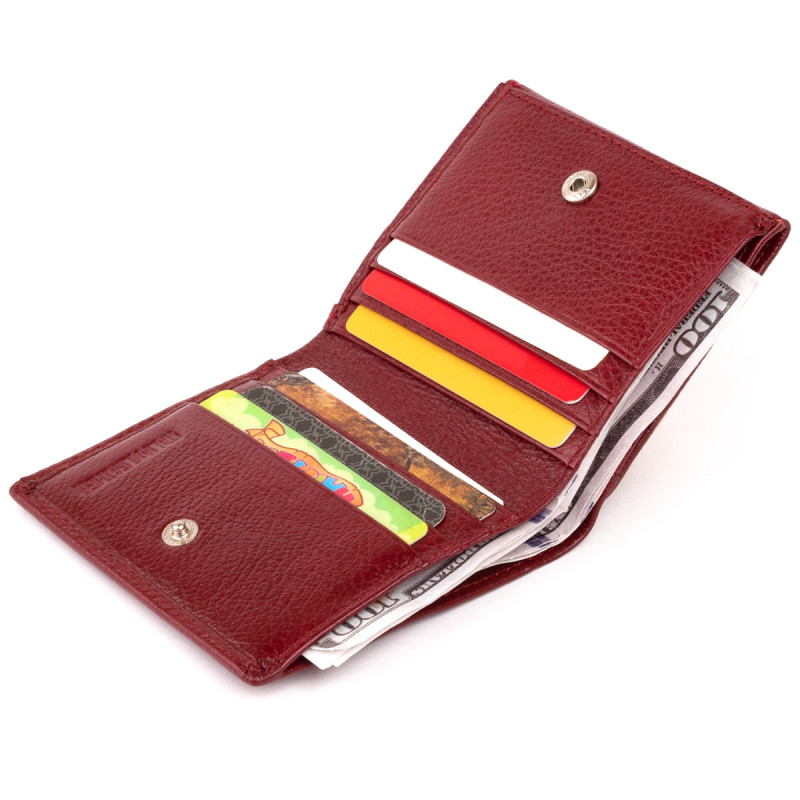 Компактный кошелек женский ST Leather Бордовый