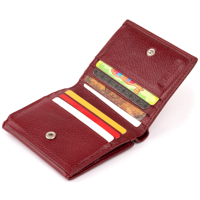 Компактный кошелек женский ST Leather Бордовый