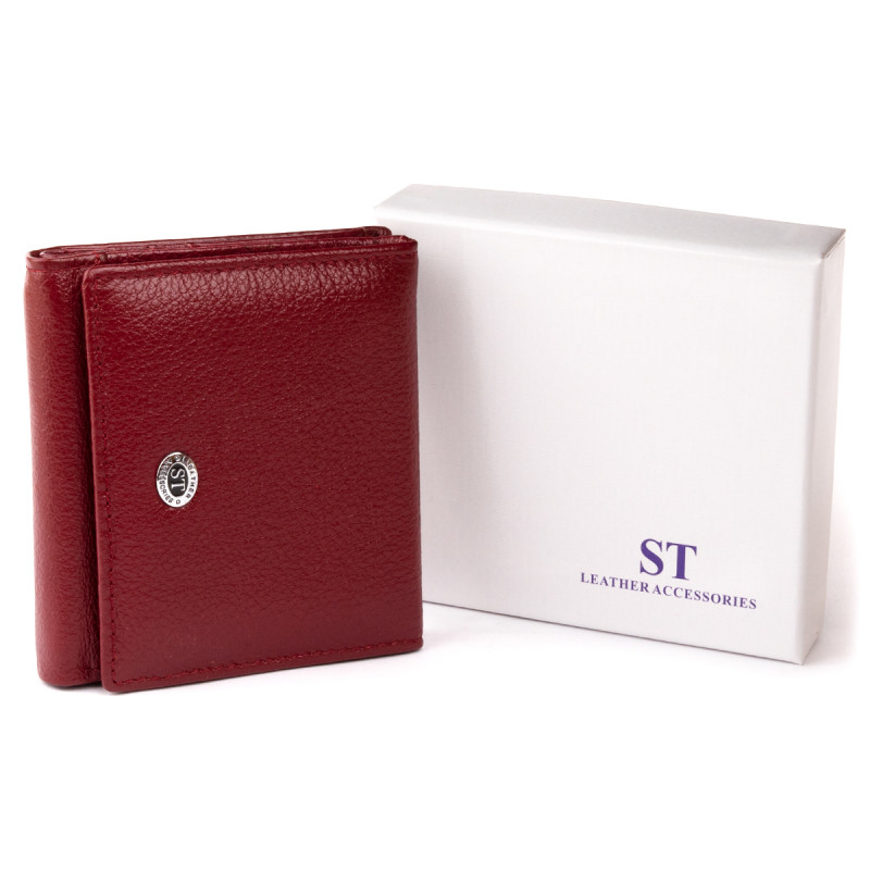 Компактный кошелек женский ST Leather Бордовый