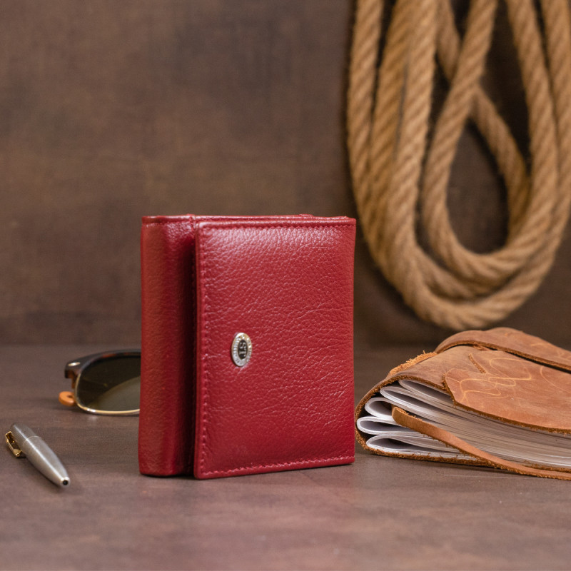 Компактный кошелек женский ST Leather Бордовый