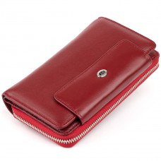 Гаманець зі шкіри на клямці ST Leather Бордовий