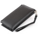 Оригинальный кошелек кожаный женский на хлястике с кнопкой ST Leather Черный