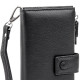 Оригинальный кошелек кожаный женский на хлястике с кнопкой ST Leather Черный