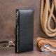 Оригинальный кошелек кожаный женский на хлястике с кнопкой ST Leather Черный