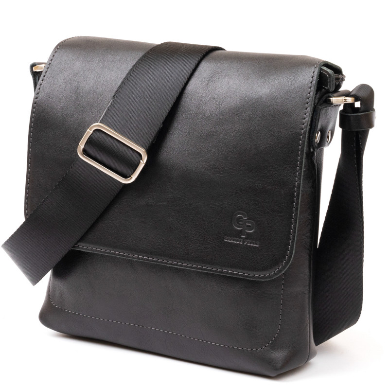 Сумка мессенджер в гладкой коже GRANDE PELLE Черная