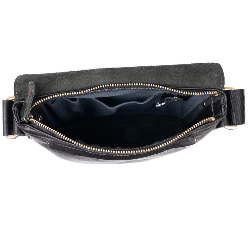 Сумка мессенджер в гладкой коже GRANDE PELLE Черная