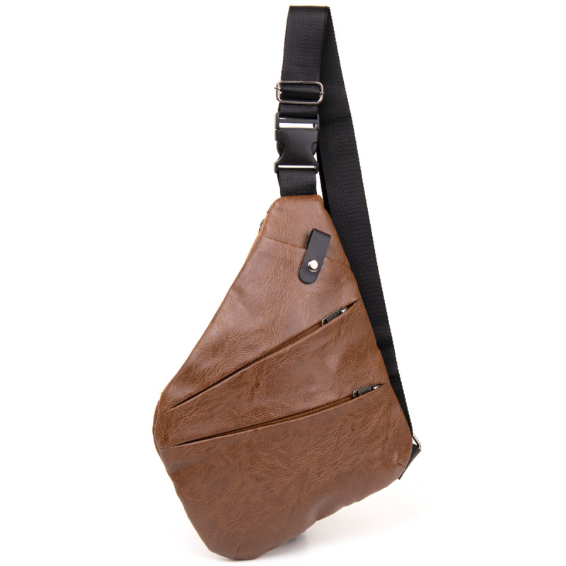 Сумка слинг кожзам Vintage Светло-коричневая