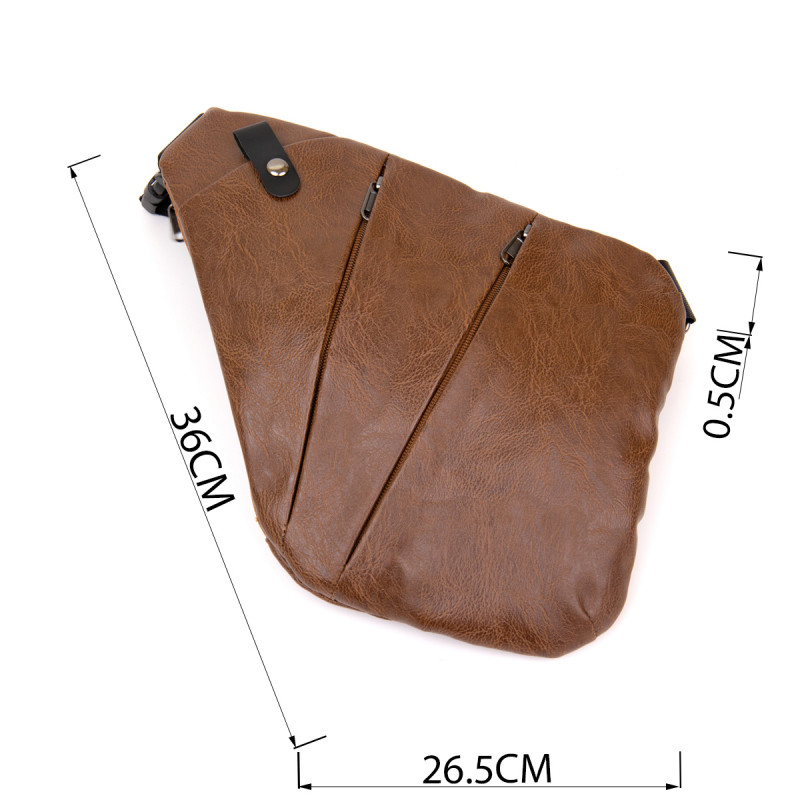 Сумка слинг кожзам Vintage Светло-коричневая