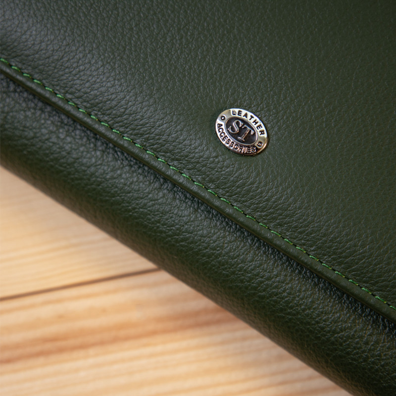 Оригинальный женский кошелек ST Leather  Зеленый