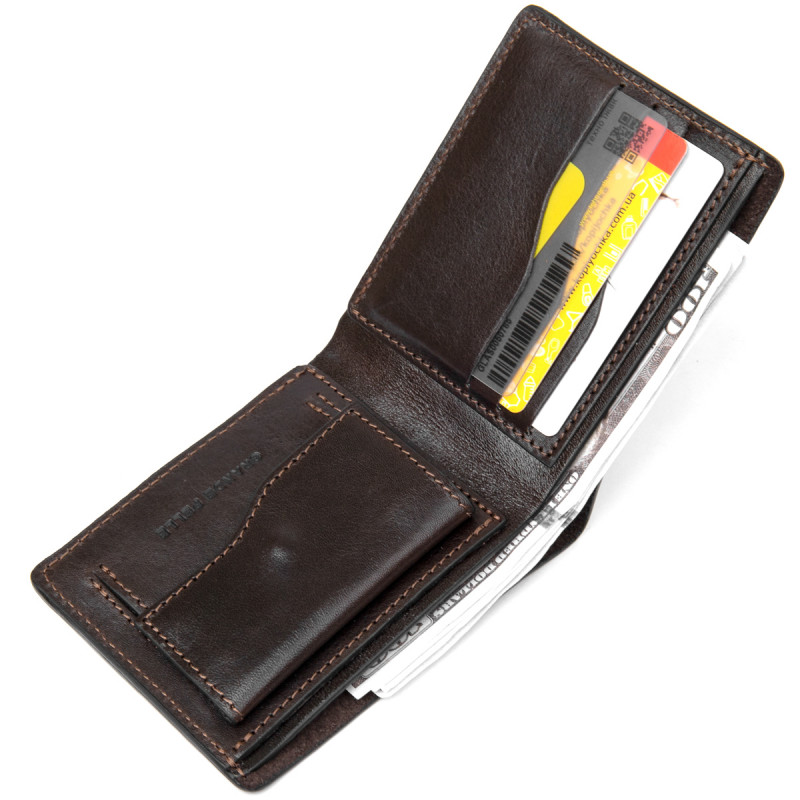 Портмоне з натуральної шкіри для чоловіків GRANDE PELLE Коричневий