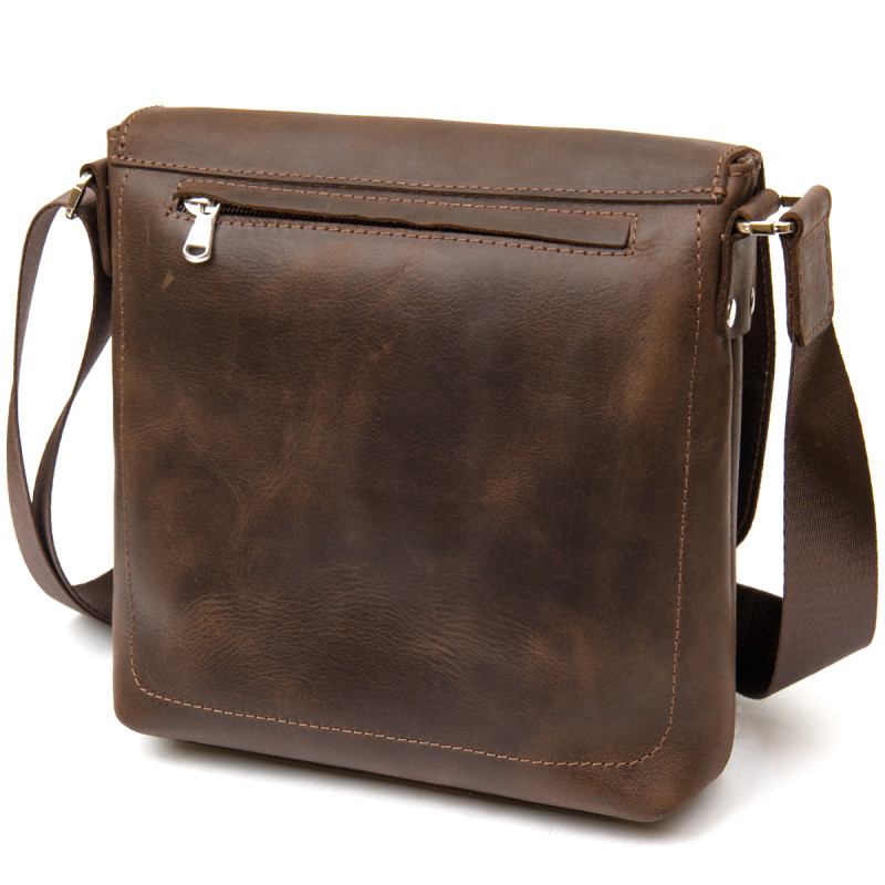 Мужская сумка-мессенджер GRANDE PELLE Коричневый