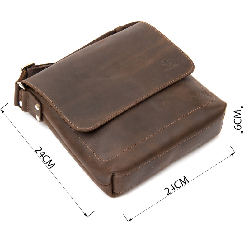 Мужская сумка-мессенджер GRANDE PELLE Коричневый
