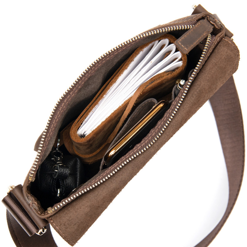 Мужская сумка-мессенджер GRANDE PELLE Коричневый