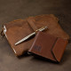 Мужской вместительный зажим для денег GRANDE PELLE Коричневый