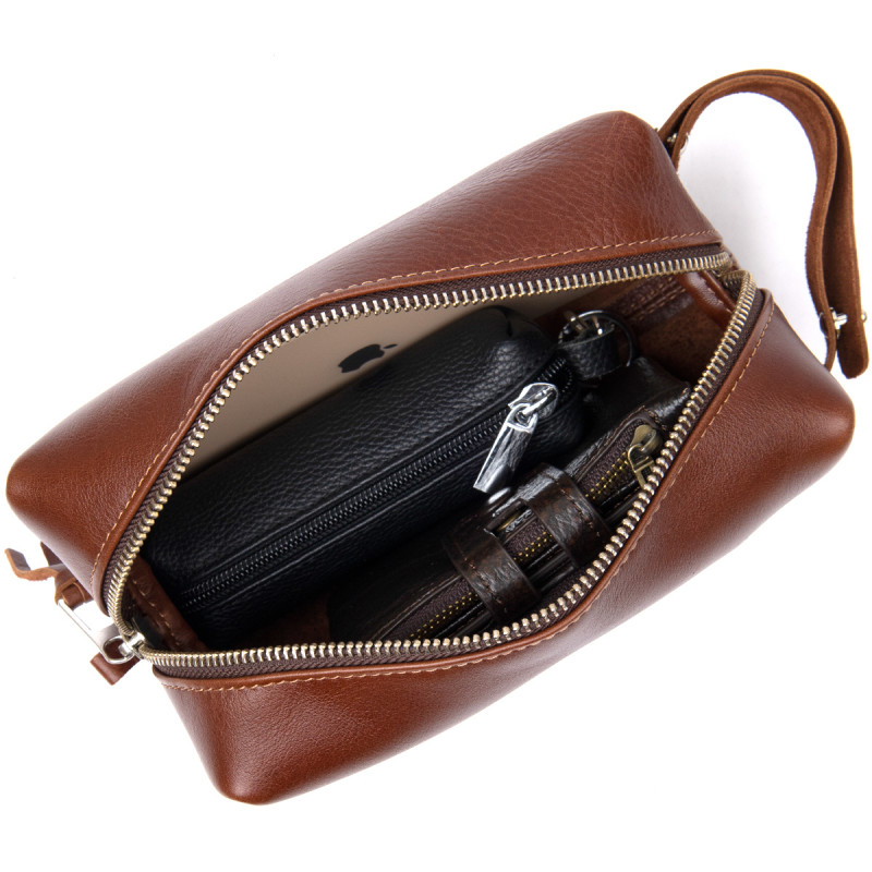 Мужской несессер из натуральной кожи GRANDE PELLE Коричневый