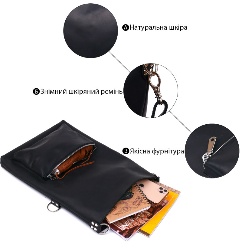 Стильная винтажная женская сумка Shvigel Черный