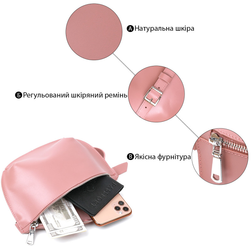 Практичная женская бананка Shvigel Розовый