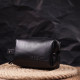 Небольшая косметичка из гладкой кожи на молнии Украина GRANDE PELLE Черная