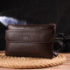 Стильний клатч для чоловіків з натуральної шкіри CANPELLINI Коричневий