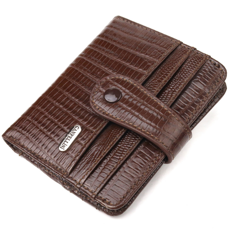 Фактурный кошелек для мужчин из натуральной кожи CANPELLINI Коричневый