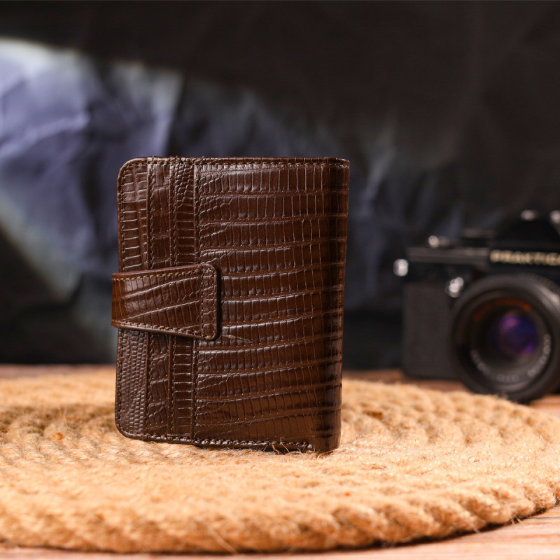 Фактурный кошелек для мужчин из натуральной кожи CANPELLINI Коричневый