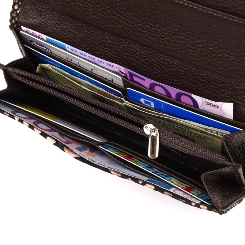 Ультрастильний жіночий гаманець із фактурної натуральної шкіри з тисненням під змію CANPELLINI