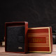 Стильный мужской бумажник в комбинации двух цветов из натуральной зернистой кожи CANPELLINI Черный