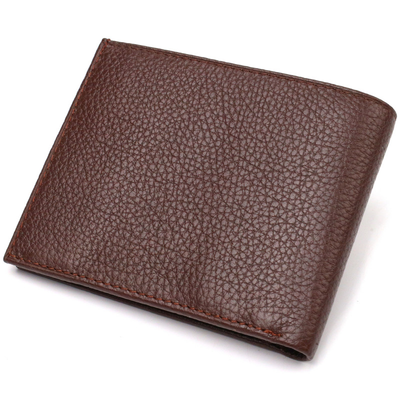 Превосходное мужское портмоне из натуральной зернистой кожи CANPELLINI Коричневое