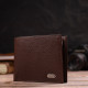 Превосходное мужское портмоне из натуральной зернистой кожи CANPELLINI Коричневое