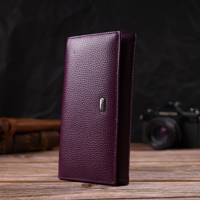 Привлекательный женский кошелек из натуральной кожи CANPELLINI Сиреневый