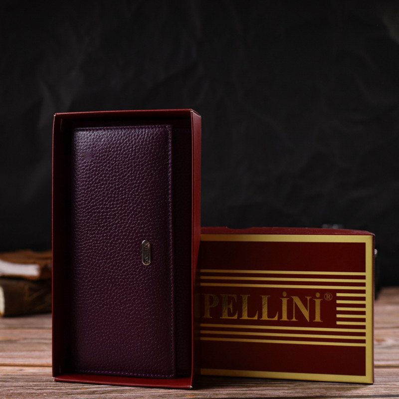 Привлекательный женский кошелек из натуральной кожи CANPELLINI Сиреневый