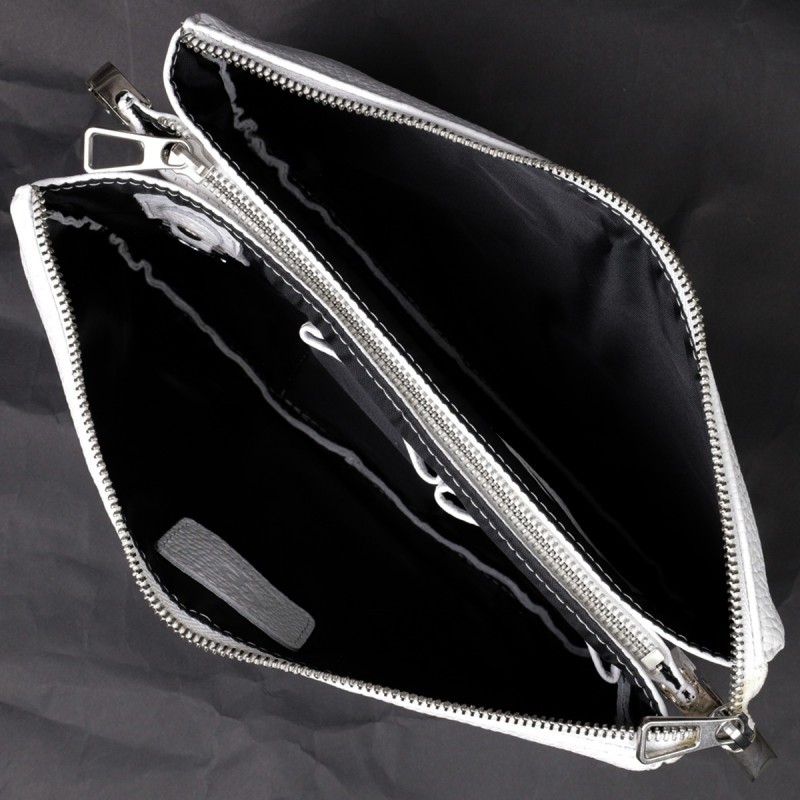 Стильний жіночий клатч із натуральної шкіри GRANDE PELLE Білий