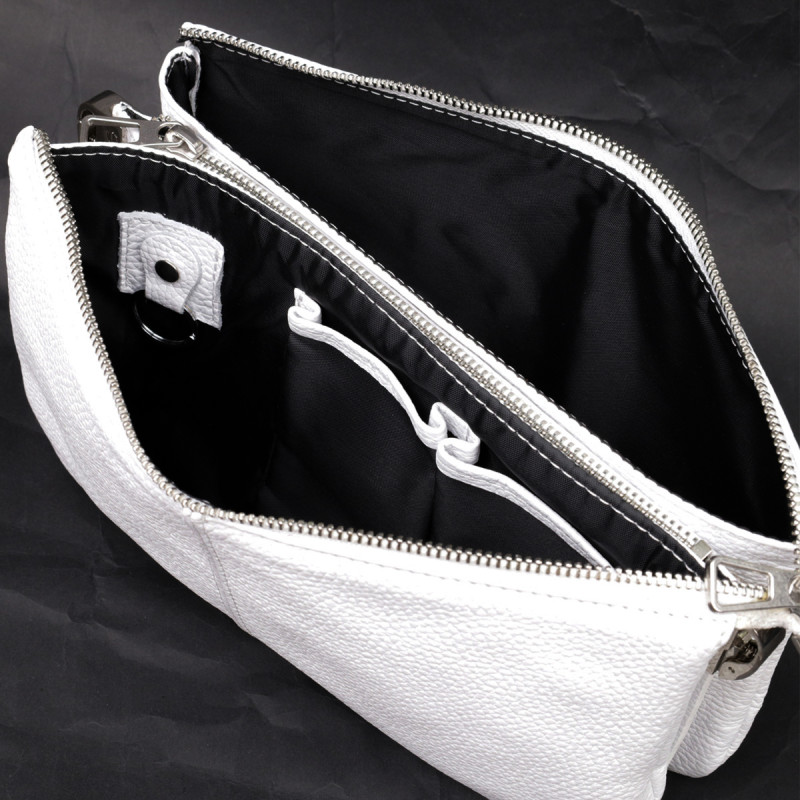 Стильний жіночий клатч із натуральної шкіри GRANDE PELLE Білий