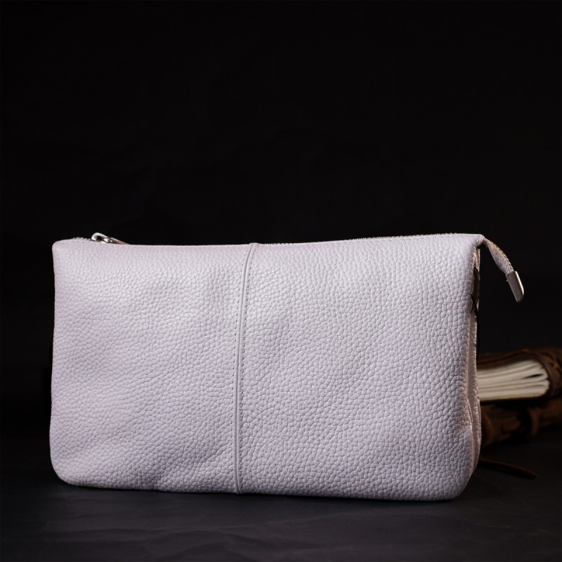 Стильний жіночий клатч із натуральної шкіри GRANDE PELLE Білий