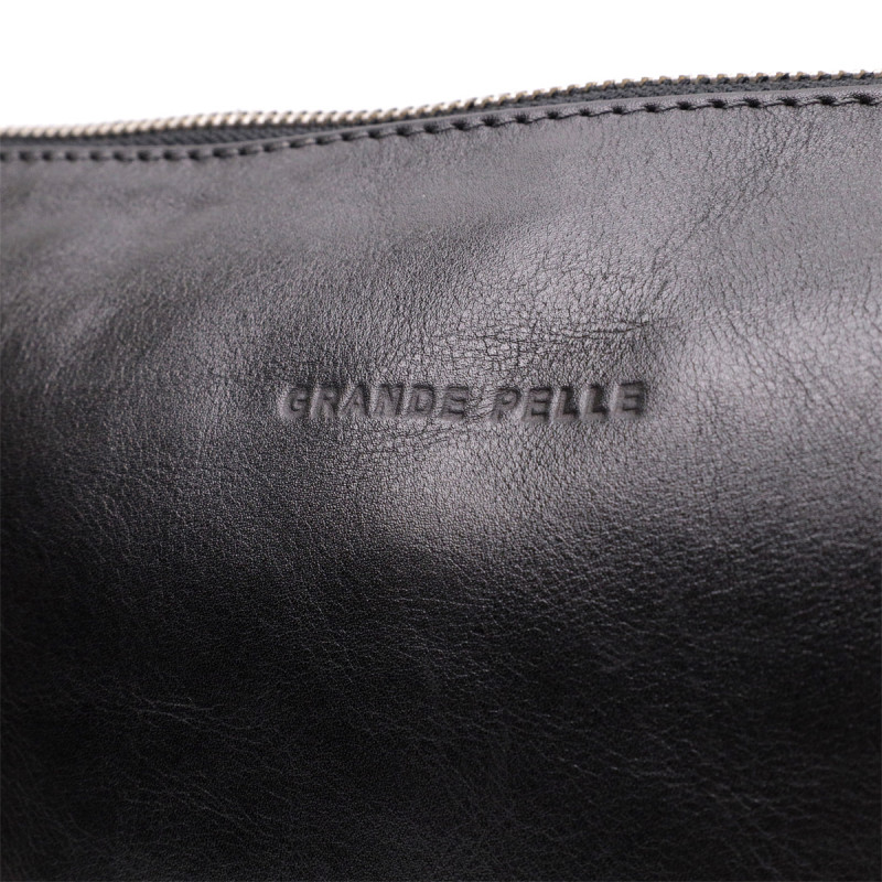 Розкішний жіночий клатч із натуральної шкіри GRANDE PELLE Чорний