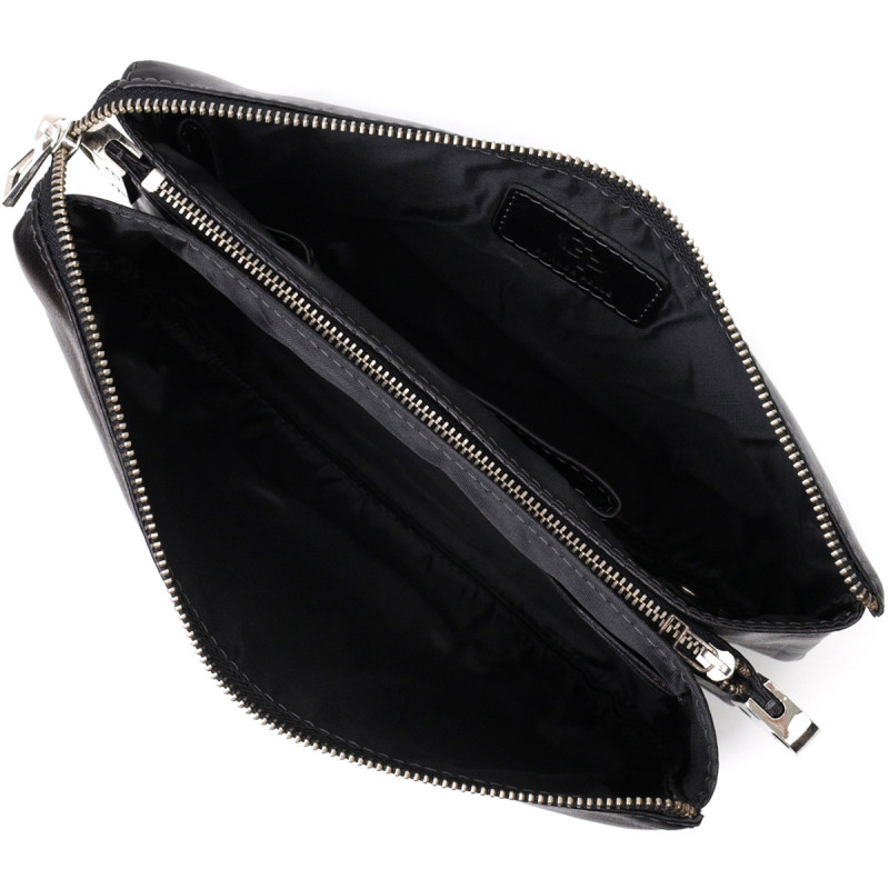 Розкішний жіночий клатч із натуральної шкіри GRANDE PELLE Чорний