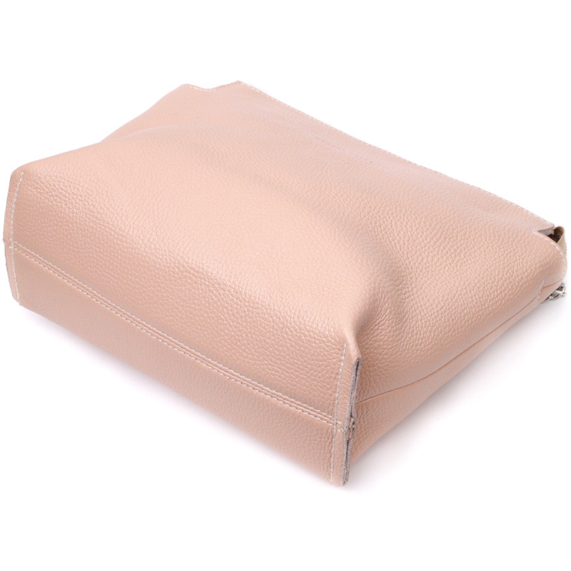 Оригинальная женская сумка из натуральной кожи GRANDE PELLE Пудровая