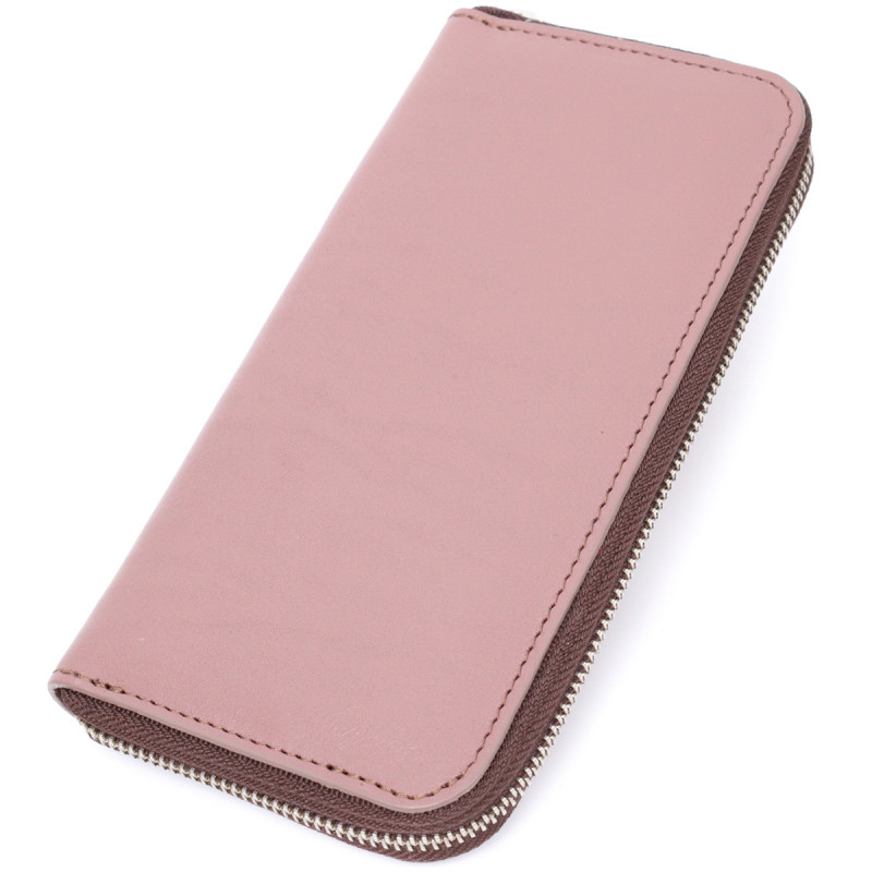 Практичное портмоне з натуральної шкіри GRANDE PELLE Пудровий