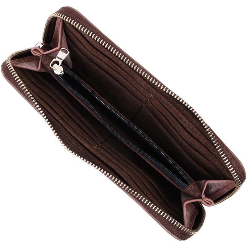 Практичное портмоне з натуральної шкіри GRANDE PELLE Пудровий