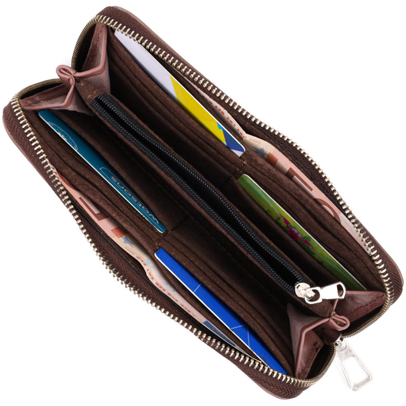 Практичное портмоне з натуральної шкіри GRANDE PELLE Пудровий