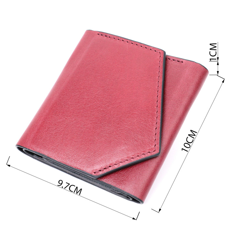 Стильний невеликий гаманець із натуральної шкіри GRANDE PELLE Бордовий