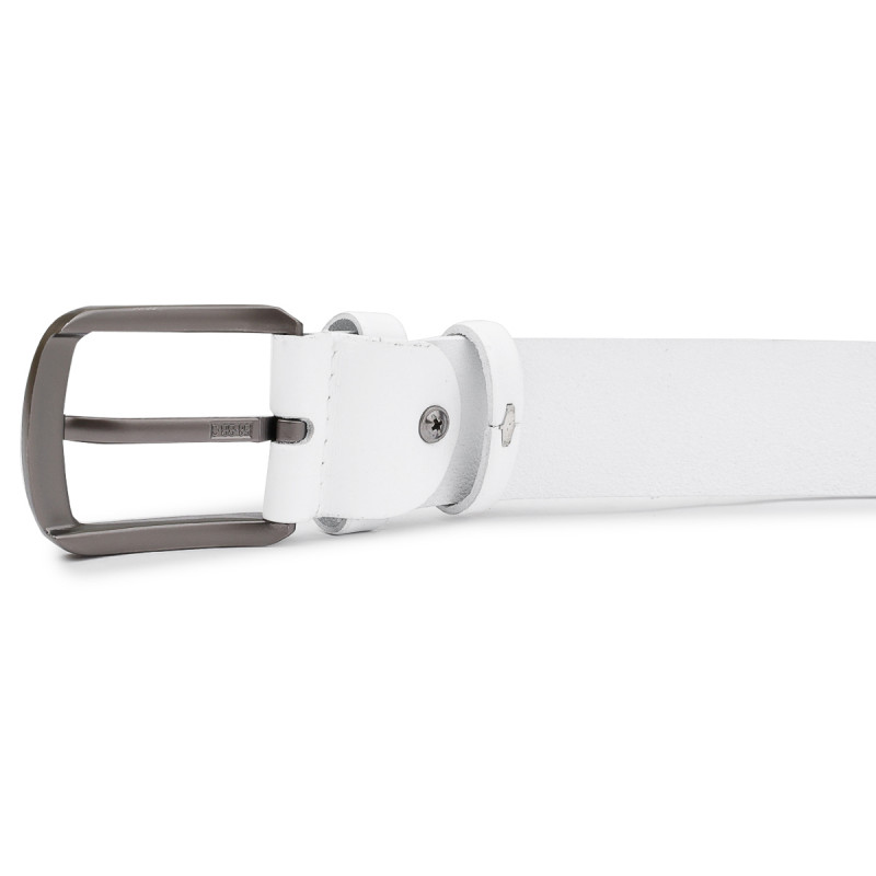 Ремень кожаный унисекс Vintage Белый