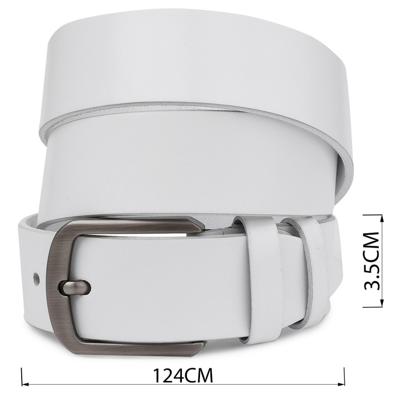 Ремень кожаный унисекс Vintage Белый